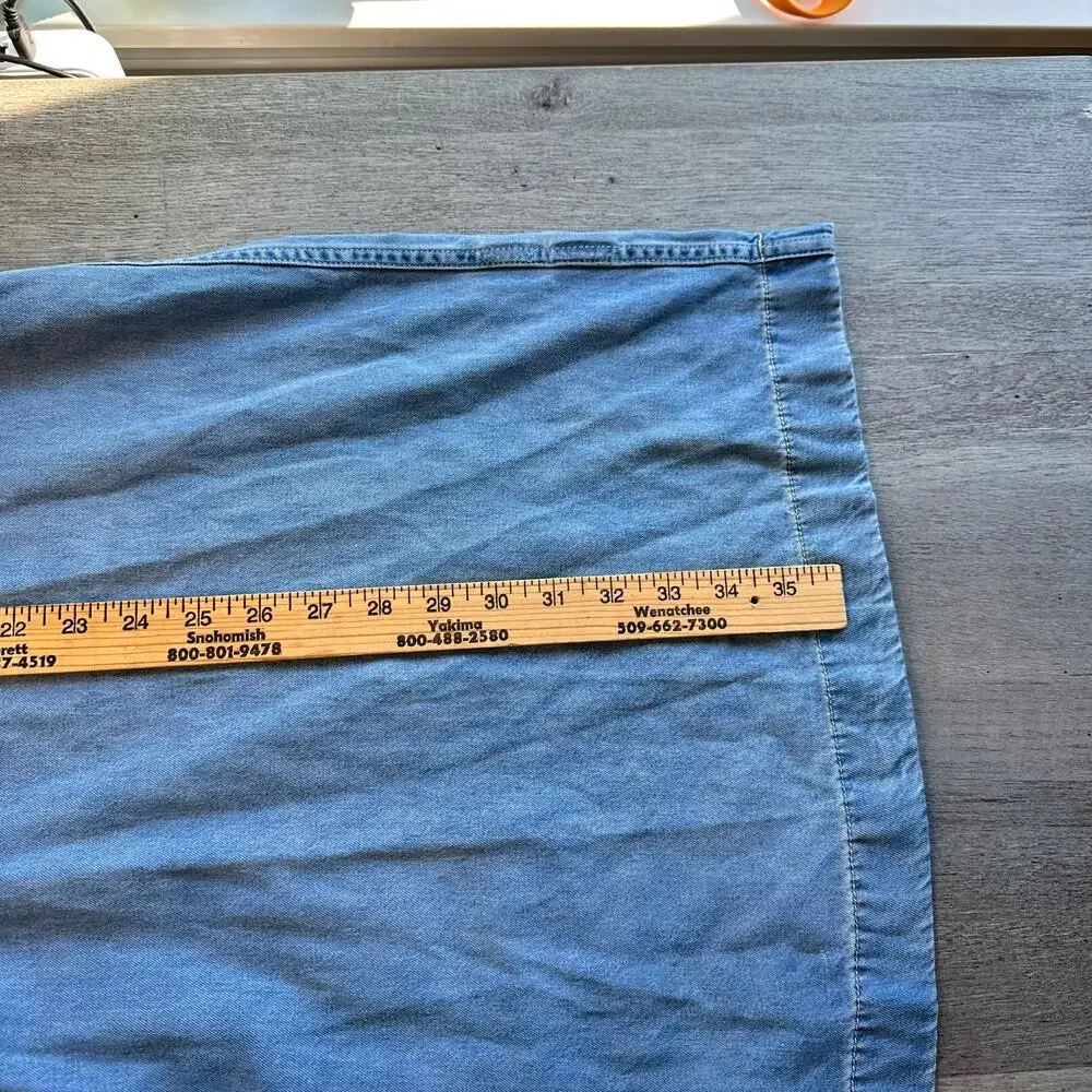 NWT J. Crew Popover Dress in Chambray Blue XXL Boho Prairie Coastal